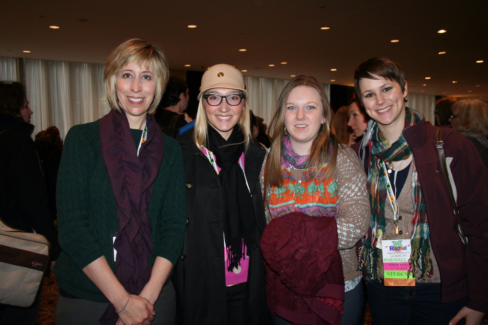Professor Maribea Barnes with students at an Art Education conference.