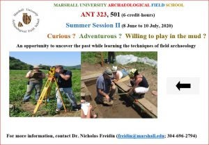 MU Archaeological Field School Poster for Summer 2020, A Summer Research Opportunity