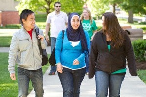 Students Campus Sidewalk