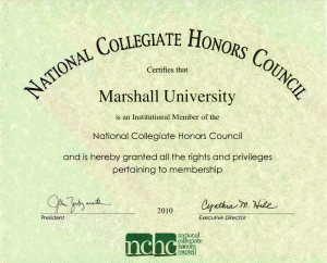 National Collegiate Honors Council Certification for MU Honors College - 2010