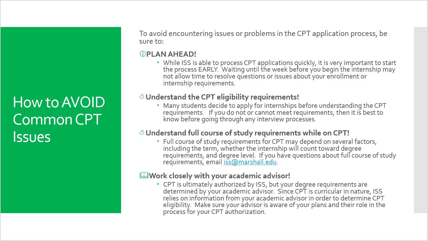 Curricular Practical Training (CPT) Online Training Module Office of