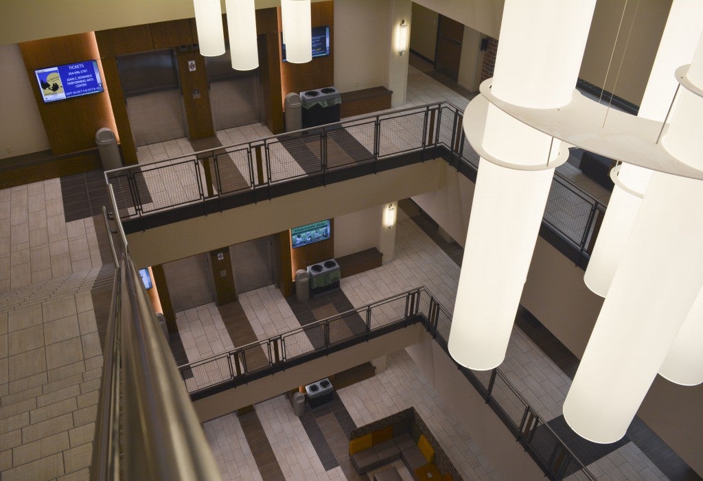 The atrium in the Engineering Complex lets natural light in, reducing energy costs.