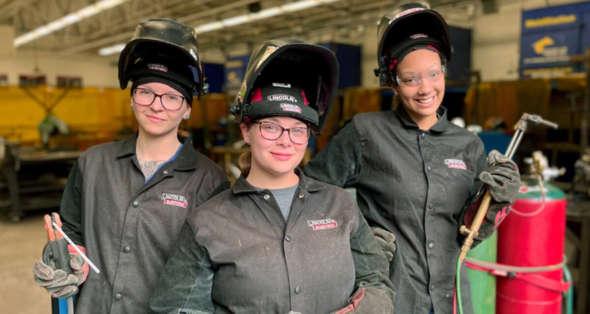 Welding students at Marshall University's Advanced Manufacturing Center
