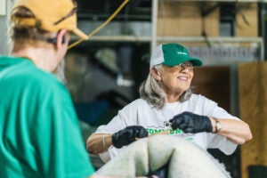Sandra Morris volunteering in Marshall’s Thrift Store during the university’s 5th annual Community Cares Week