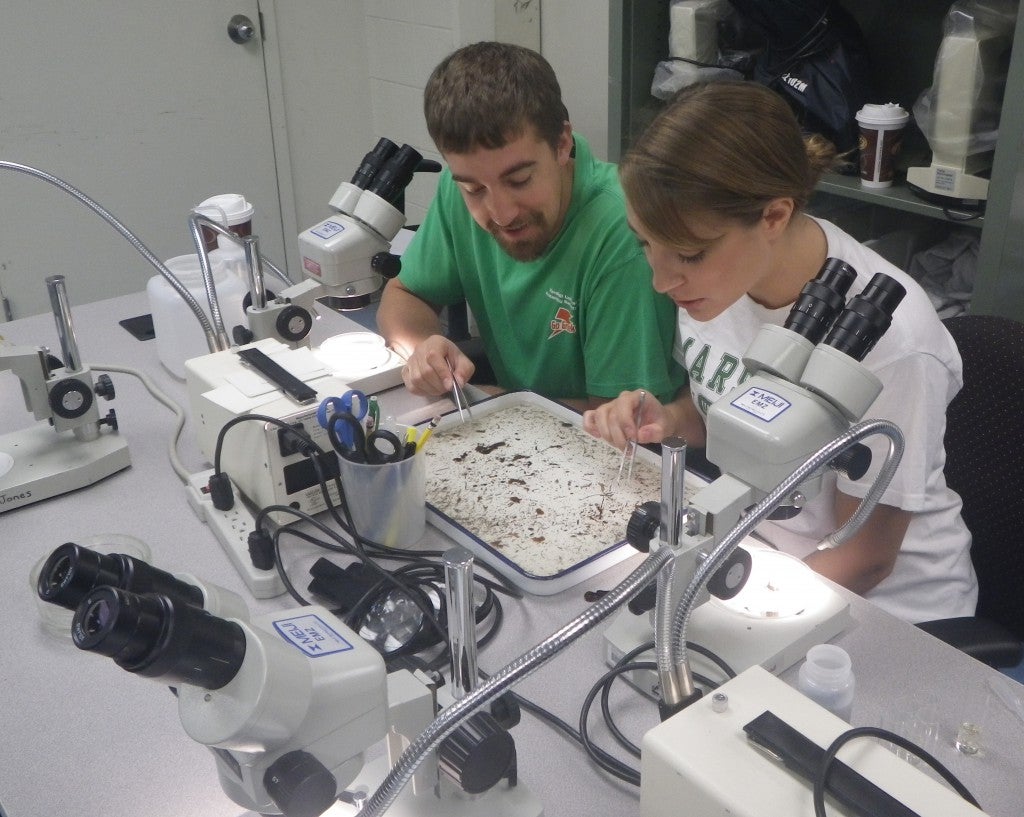 Photo of students in water research lab at Marshall University