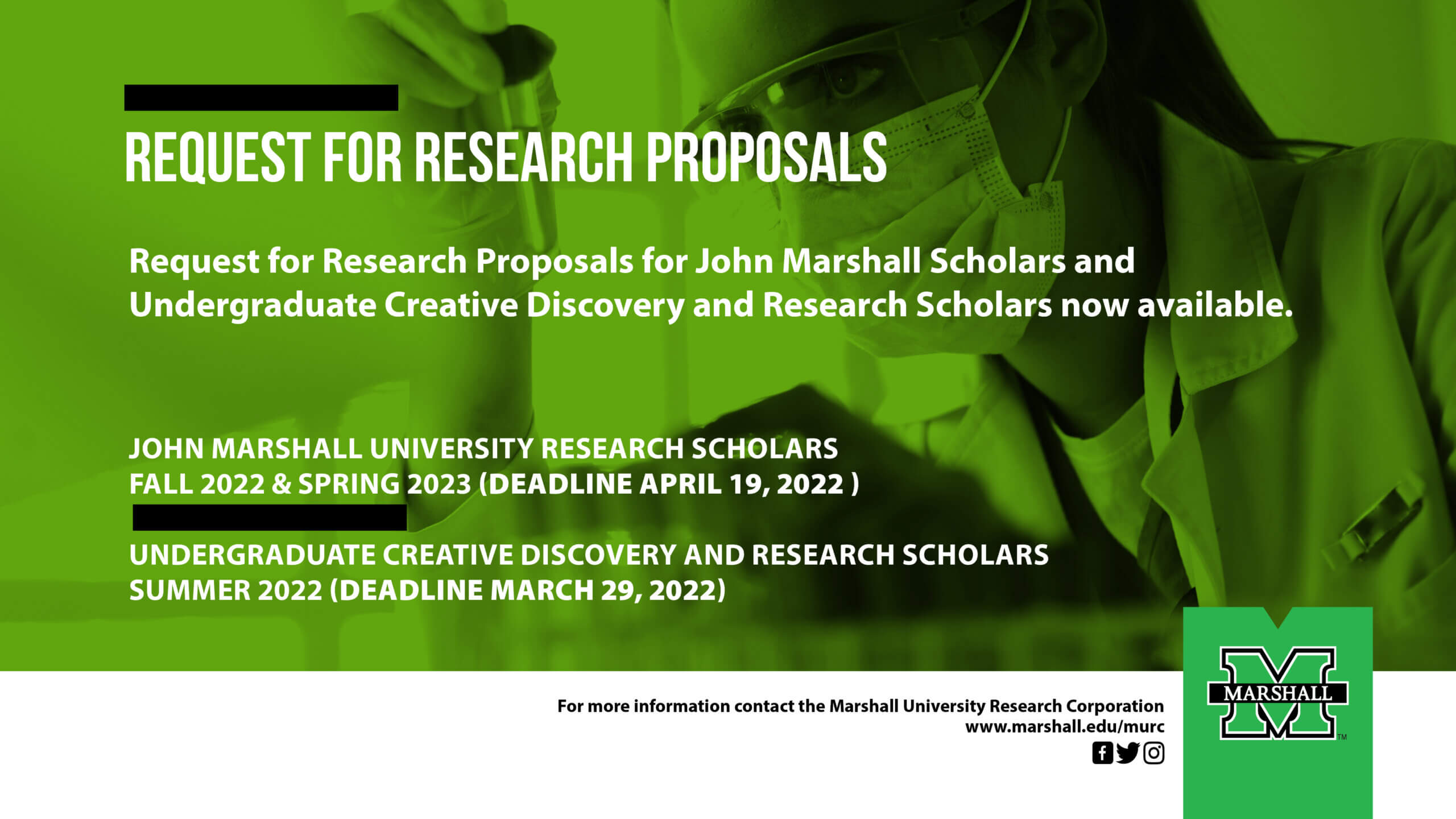 Marshall University Fall 2022 Schedule Research Proposals Being Accepted By Murc - Marshall University News