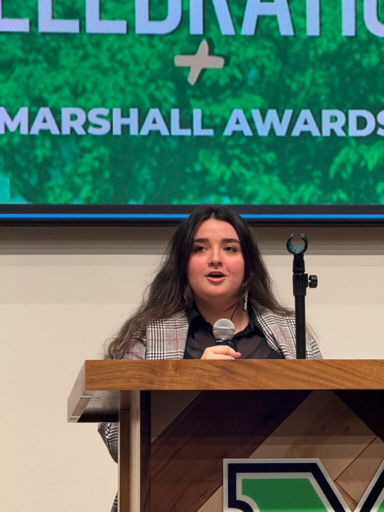 Emma Johnson opening the 2026 Women of Marshall Awards