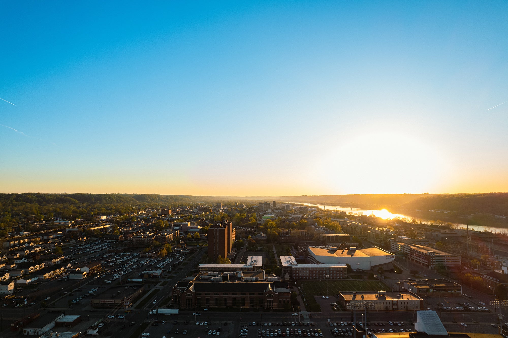 Huntington, West Virginia at sunset