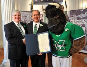 President Kopp, Acting Governor Tomblin and Marco with the official proclamation.