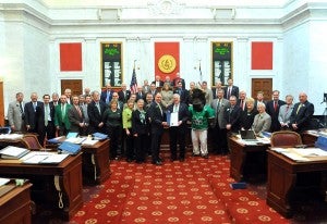 The West Virginia Senate issues its "Marshall Day" resolution.