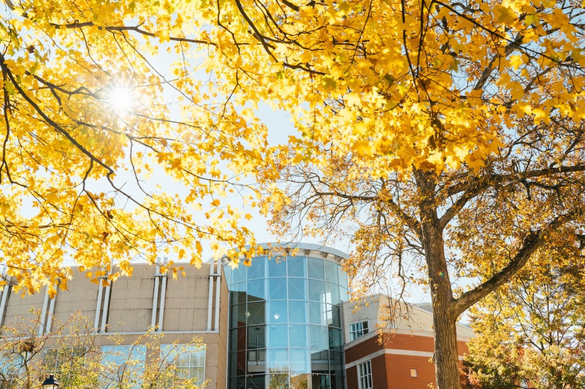 Drinko Library in the fall