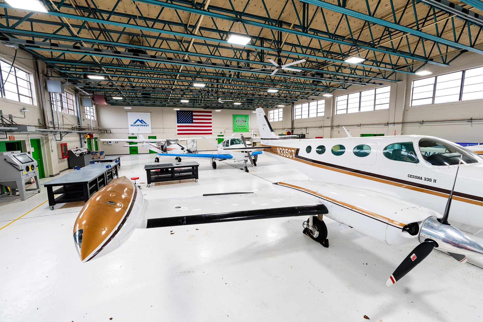 The Aviation Maintenance Technology program hangar at Huntington Tri-State Airport