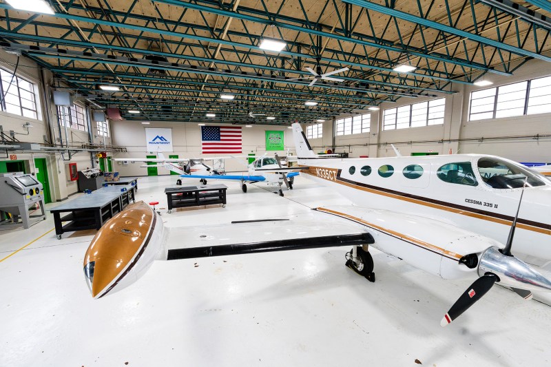 The Aviation Maintenance Technology program hangar at Huntington Tri-State Airport