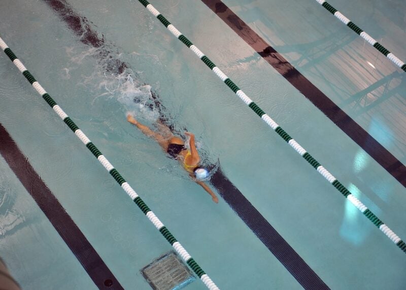 Image of someone swimming at the rec pool
