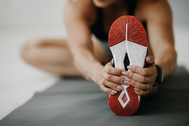 Image of a female stretching
