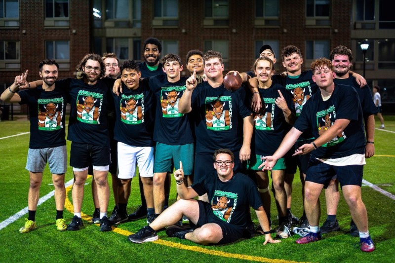 students on rec field