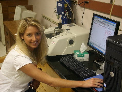 student working on a 380 FTIR in 2006