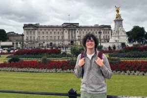 Biology student Isaac Campbell enjoys some sightseeing while studying abroad