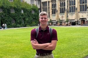 Biology student Tyler Marcum takes in the sight during a study abroad opportunity