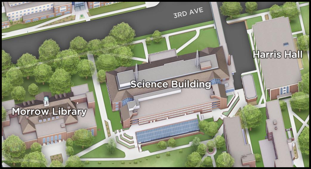 Science Building locator map