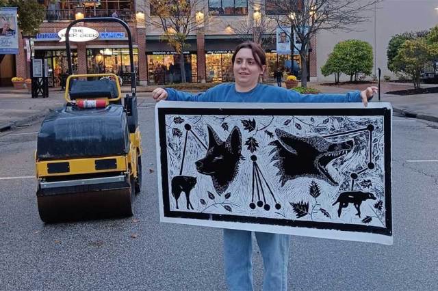 Biology research inspires large-scale printmaking collaboration at Art Walk