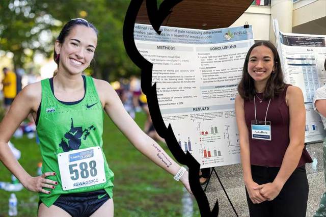 Biology student goes from cross country championship to presenting research