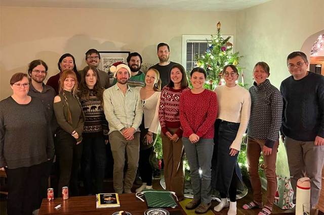 Biology Plants Group enjoys holiday potluck while reveling in their botanical interests