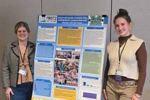 Celia Ricottilli and Prof. Rosalyn Quinones pose with Celia's poster at the First2 Network conference