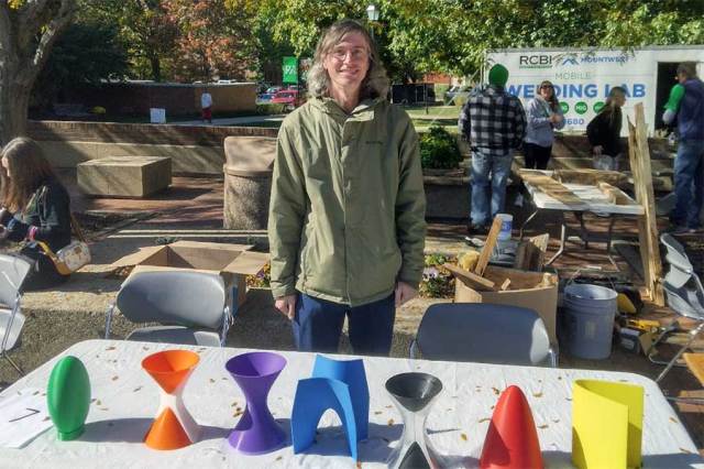 Math faculty shares quadric surface models with WV Makes Festival