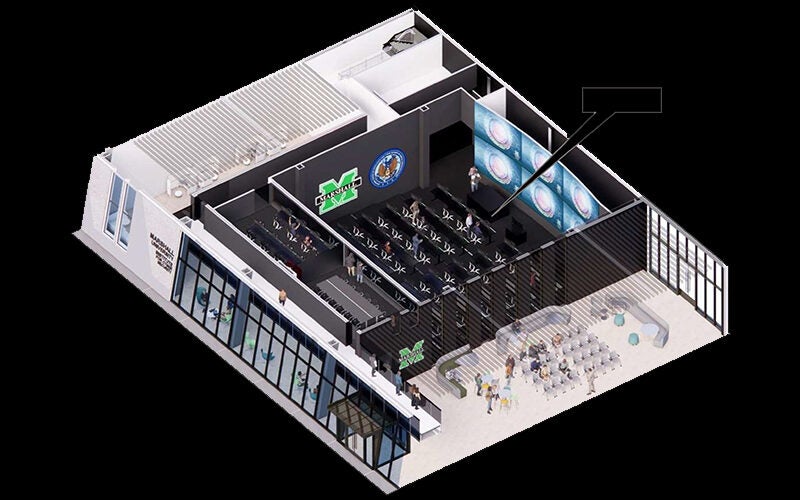 Rendering of the Marshall University ICS Ground Floor Feature Spaces
