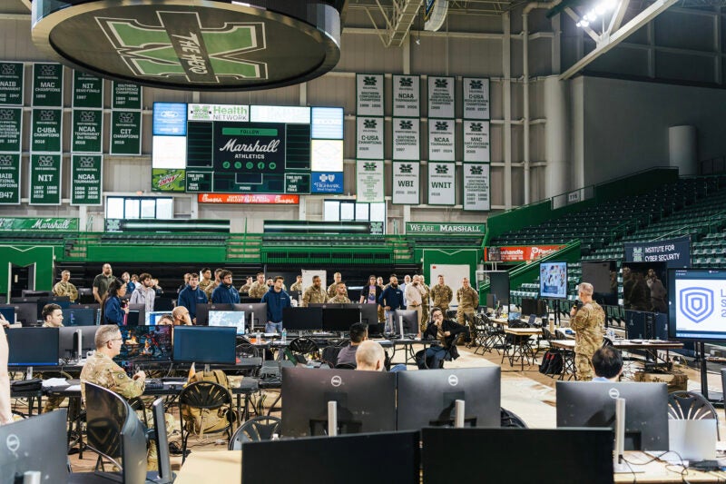 A cyber computer lab is setup in Marshall University's Henderson Center for Lock Shield 2026
