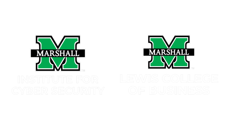 Marshall University logos for the Institute for Cyber Security and the Lewis College of Business