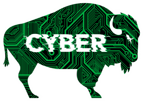 Graphic of a digital bison with CYBER over it