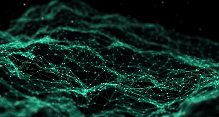 Digital green pixel pattern background
