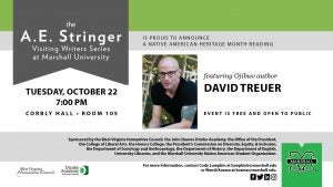 A.E. Stringer Visiting Writers Series to host National Book Award finalist in recognition of Native American Heritage Month