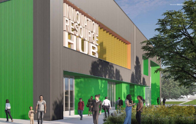 Rendering of Marshall University IDEA District's Innovation Resource Hub