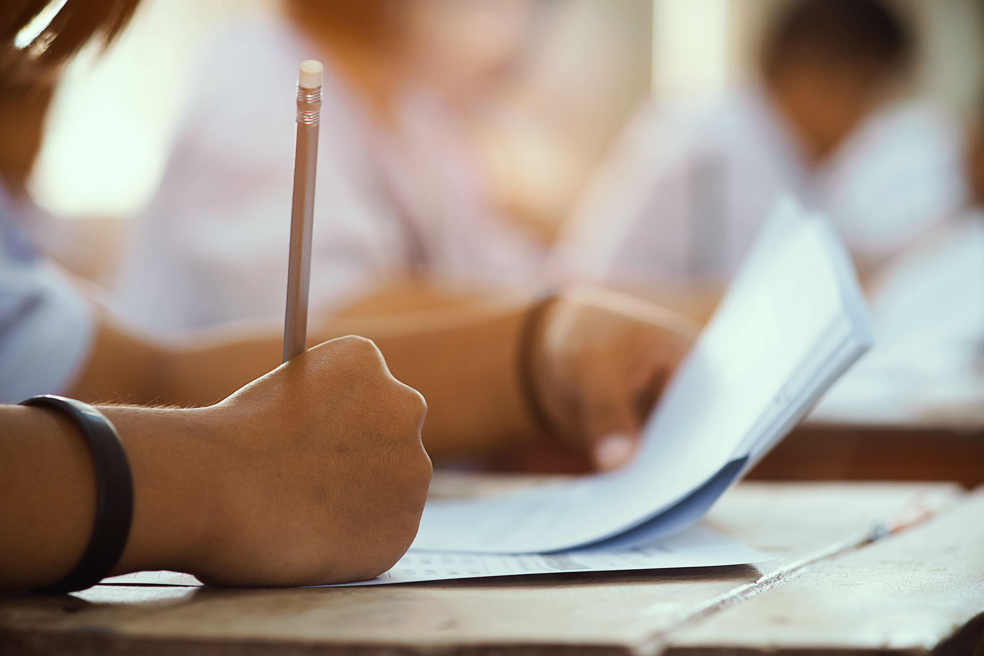 Image of a student writing