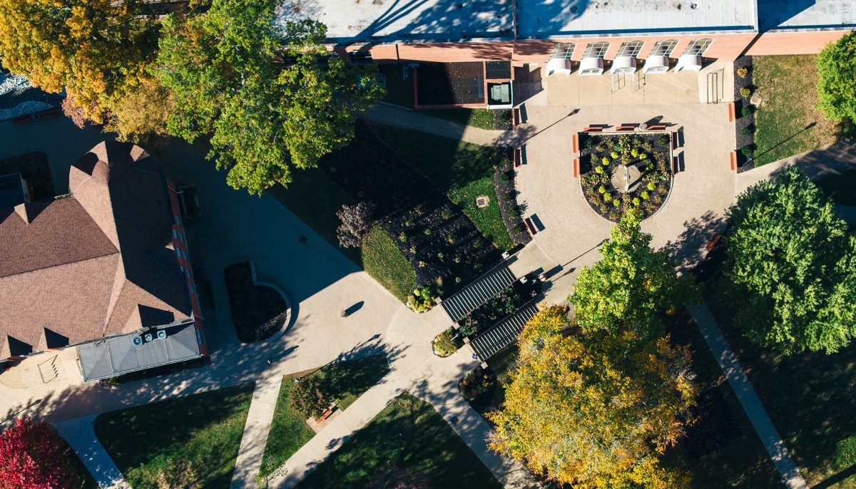 Drone shot of circle outside Morrow