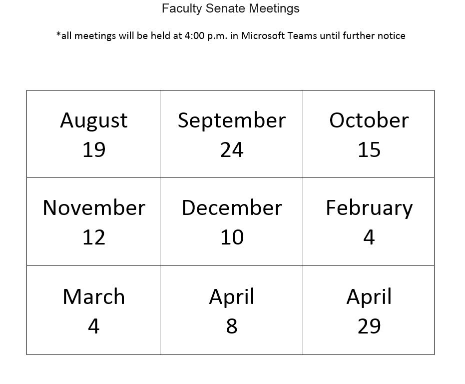 senate 2021 calendar Faculty Senate Calendar Faculty Senate senate 2021 calendar