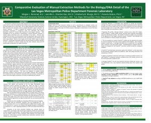 Comparative Evaluation of Manual Extraction Methods for the Biology/DNA Detail of the Las Vegas Metropolitan Police Department Forensic Laboratory