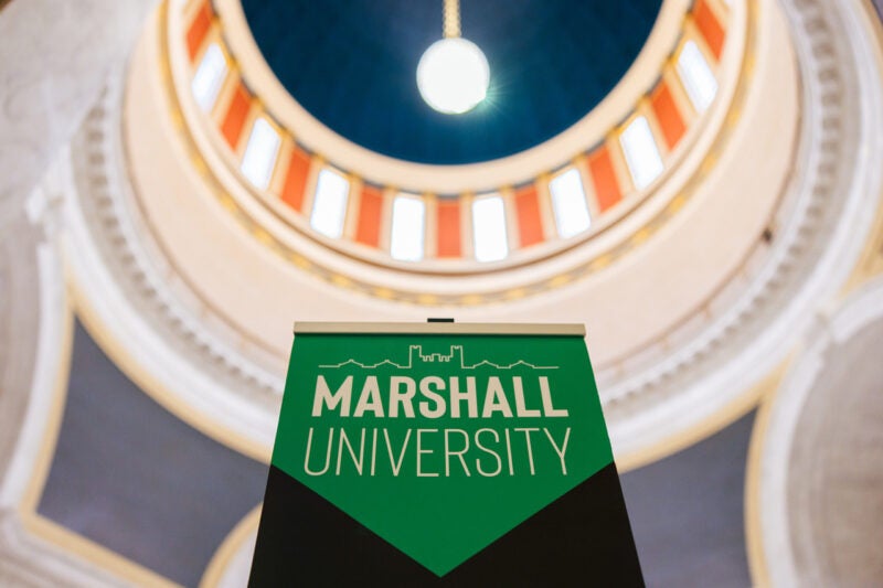 Marshall sign in the rotunda of the WV Sate Capitol