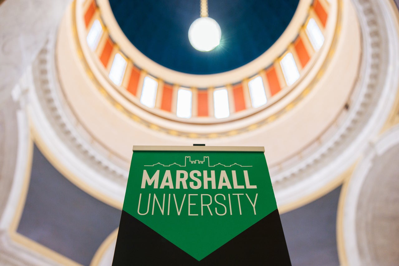 Marshall sign in the rotunda of the WV Sate Capitol