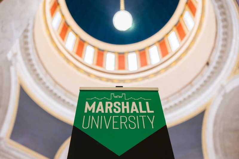 Marshall sign in the rotunda of the WV Sate Capitol