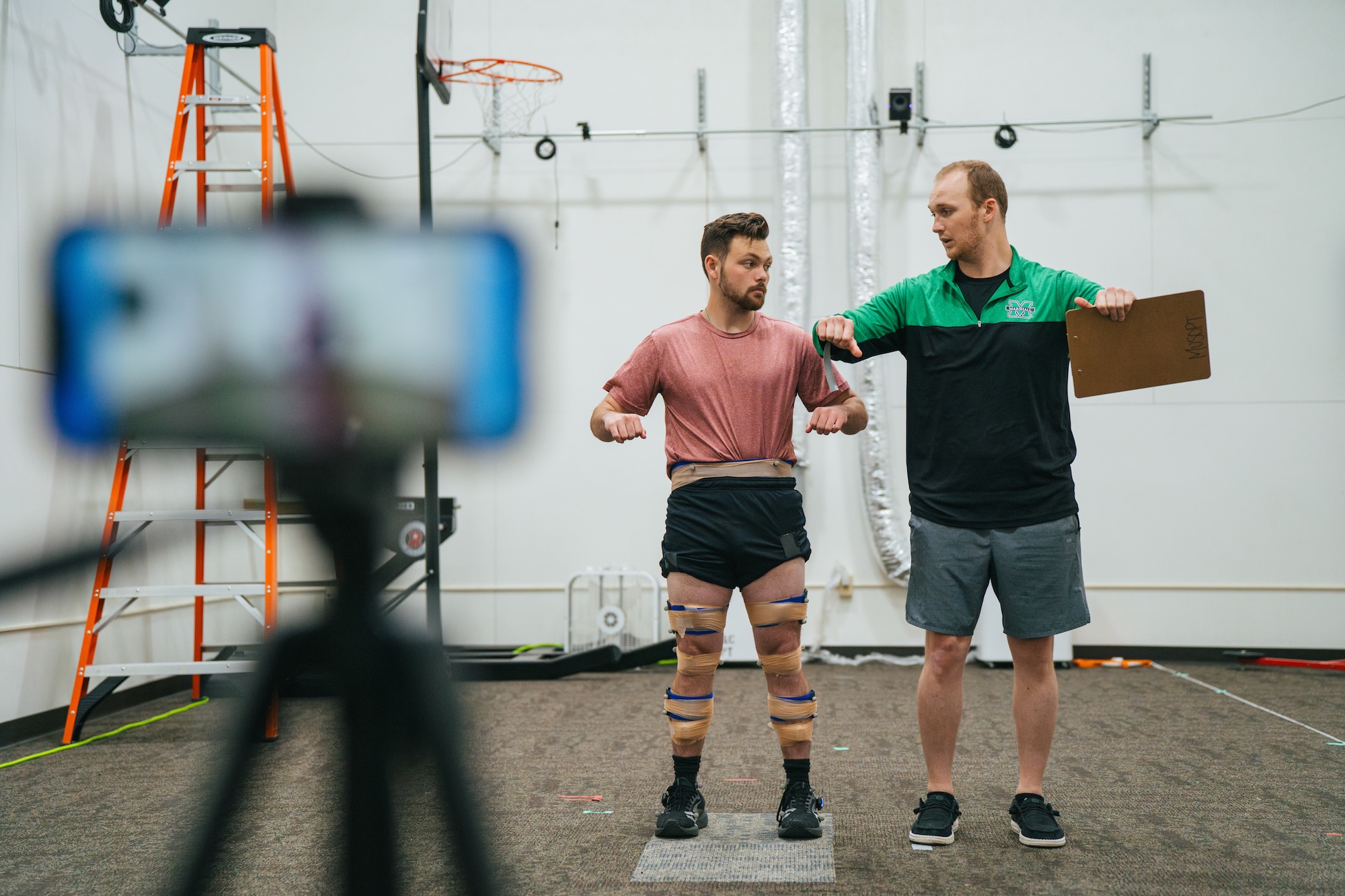 students working in the biomechanics lab