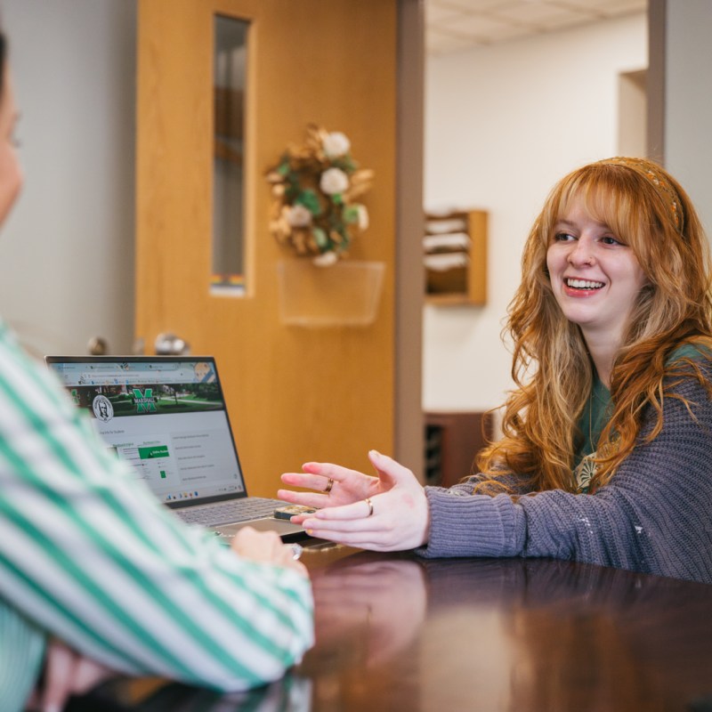 Student receives one-on-one guidance from a HELP Program advisor