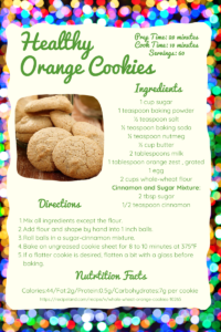 Orange Cookie recipe card