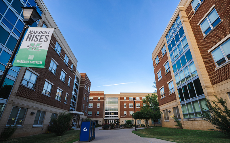 The Marshall Commons residence halls at Marshall University