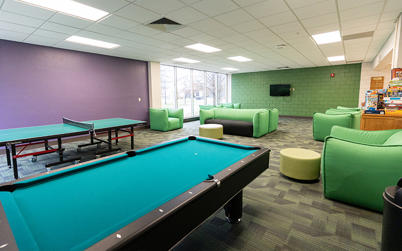 Common area in Marshall University's Towers residence halls