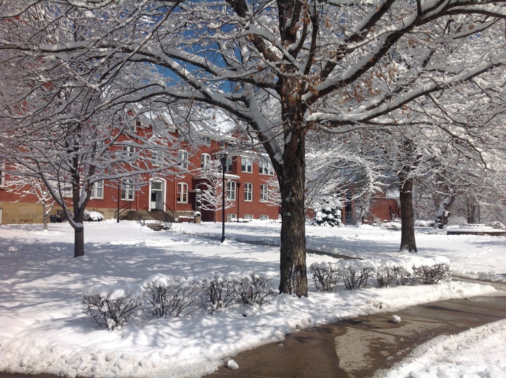 A Winter View of Old Main, Home of Intercultural Affairs, #107
