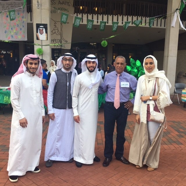 Maurice Cooley and the officers of Saudi Students Association celebrating National Day of Saudi Arabia